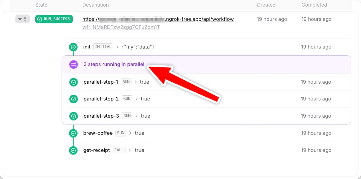 Parallel workflow runs in the Upstash Console