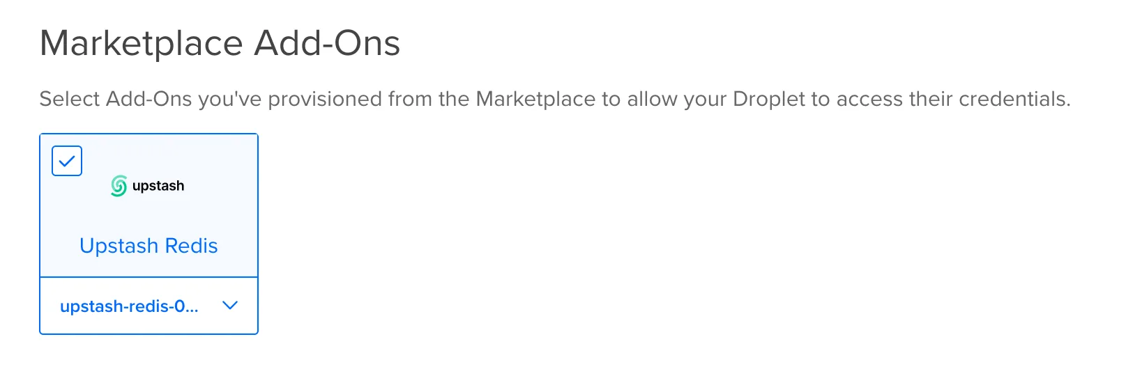 Connect DigitalOcean to the selected Redis database