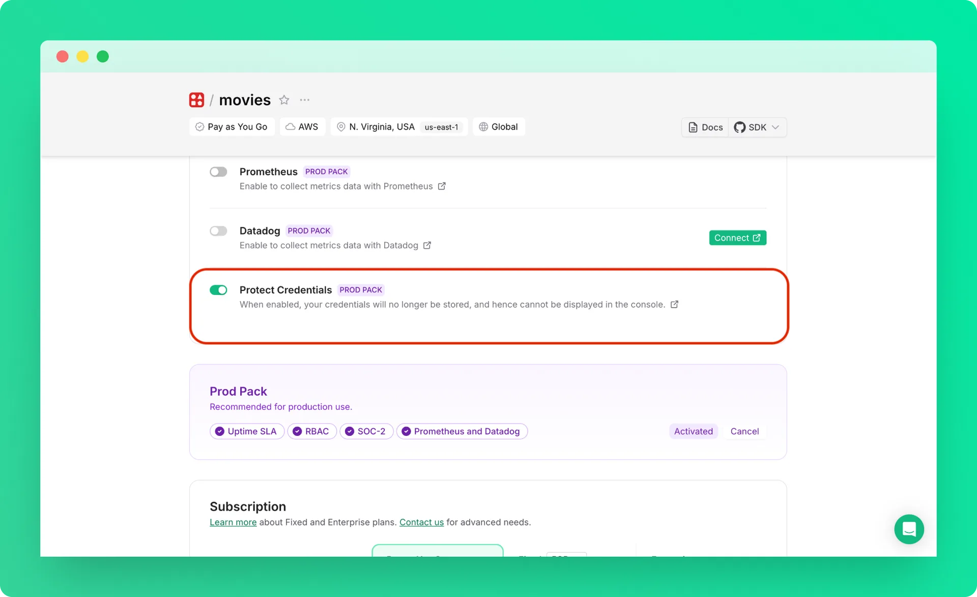 Enable Redis credential protection