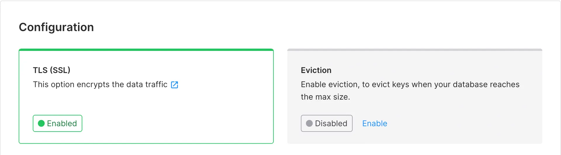Manage Redis eviction in the Upstash Console