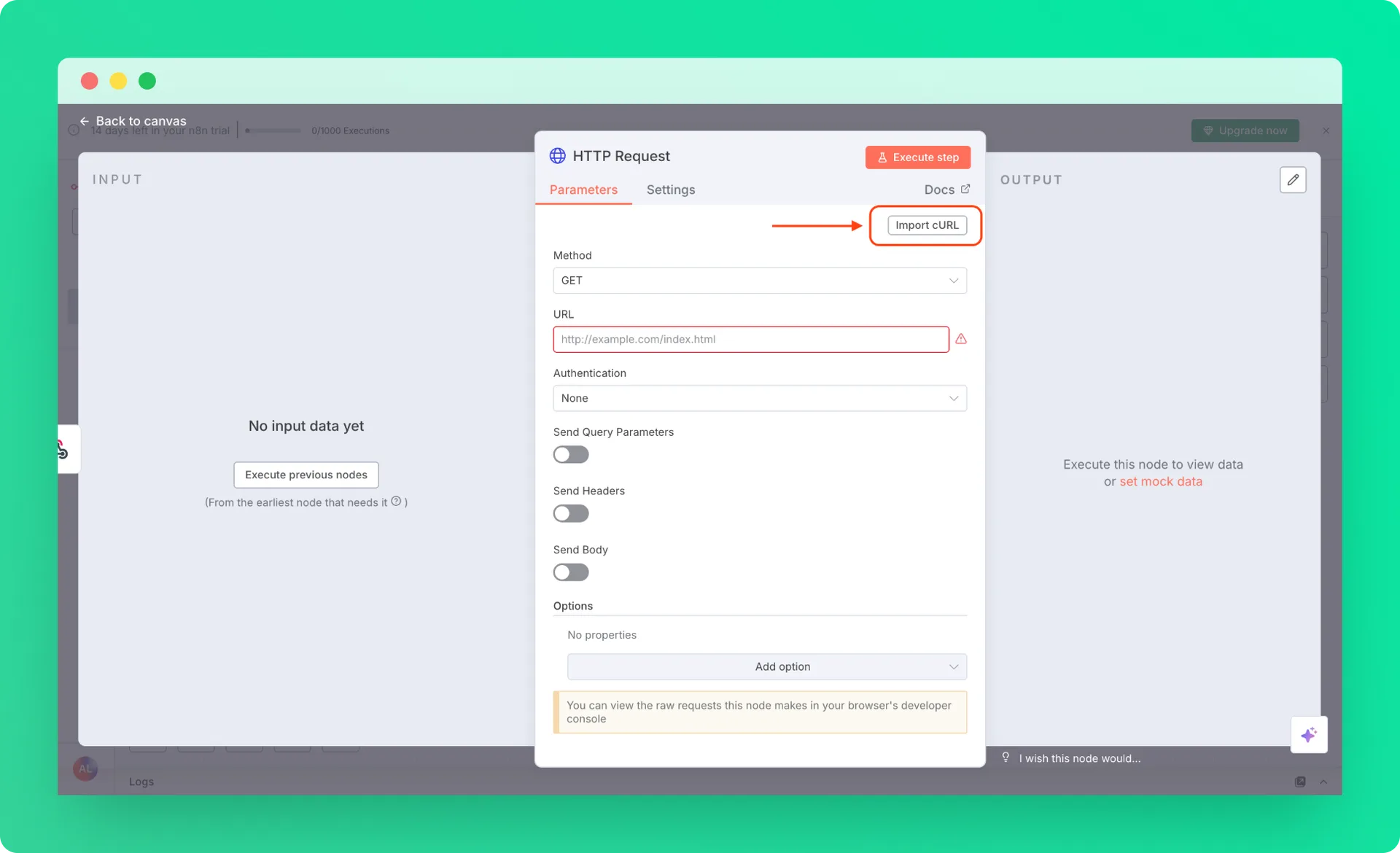 n8n with QStash: QStash import button