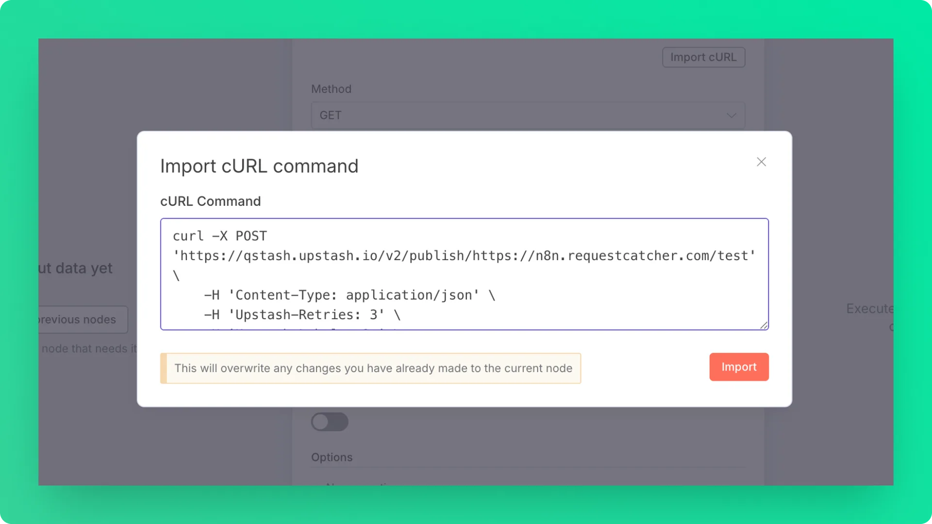 n8n with QStash: QStash import