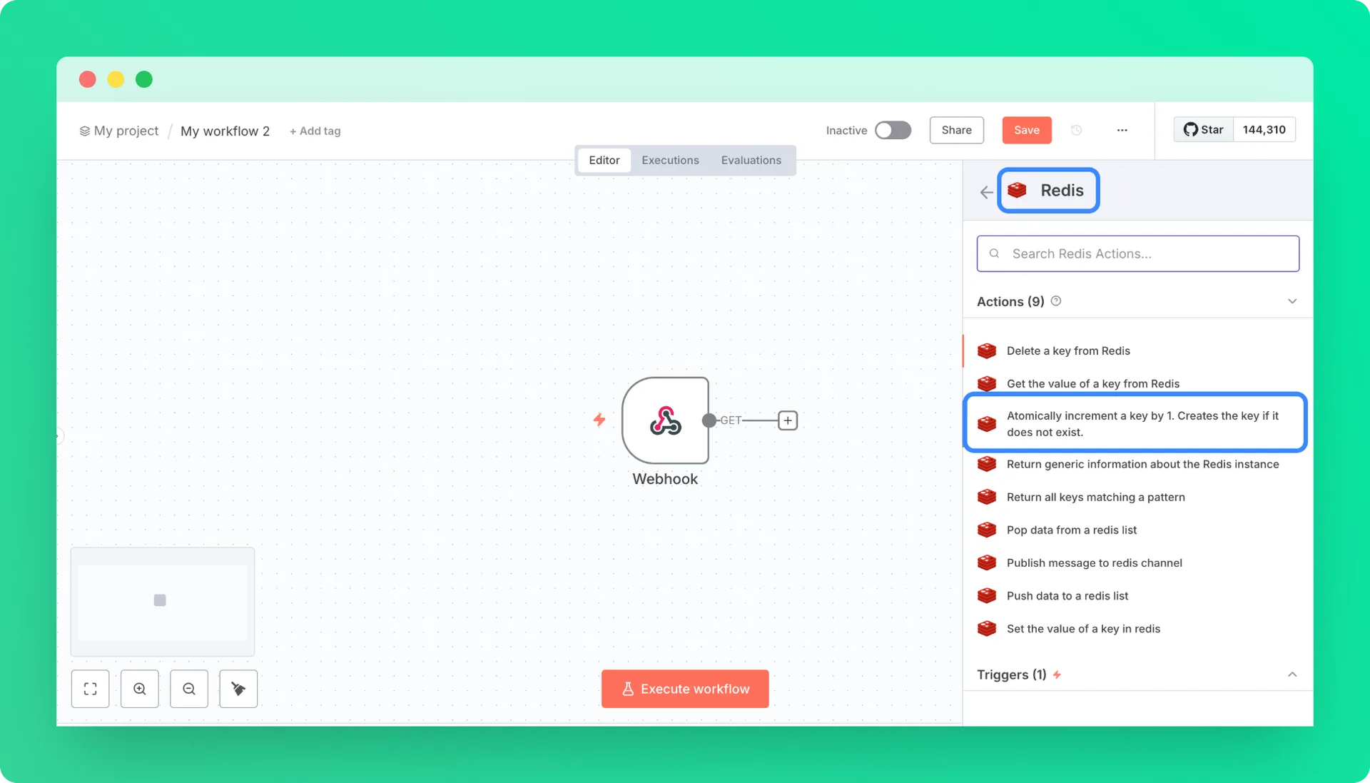 Add a Redis node in n8n