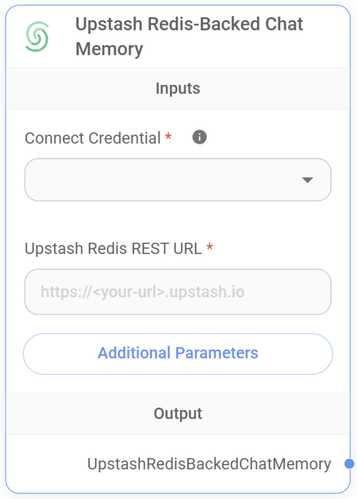Upstash Redis chat memory node in Flowise